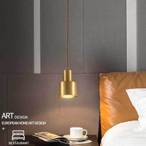 Golden Metal Hanging Light Postmodern Style Pendant Light Hanging Light for Living Room