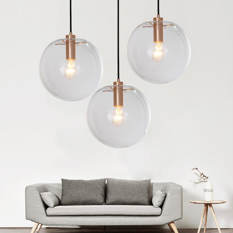 Einfachheit Glas Anhänger Beleuchtung moderne 1 Kopfhängelampe für Esszimmer