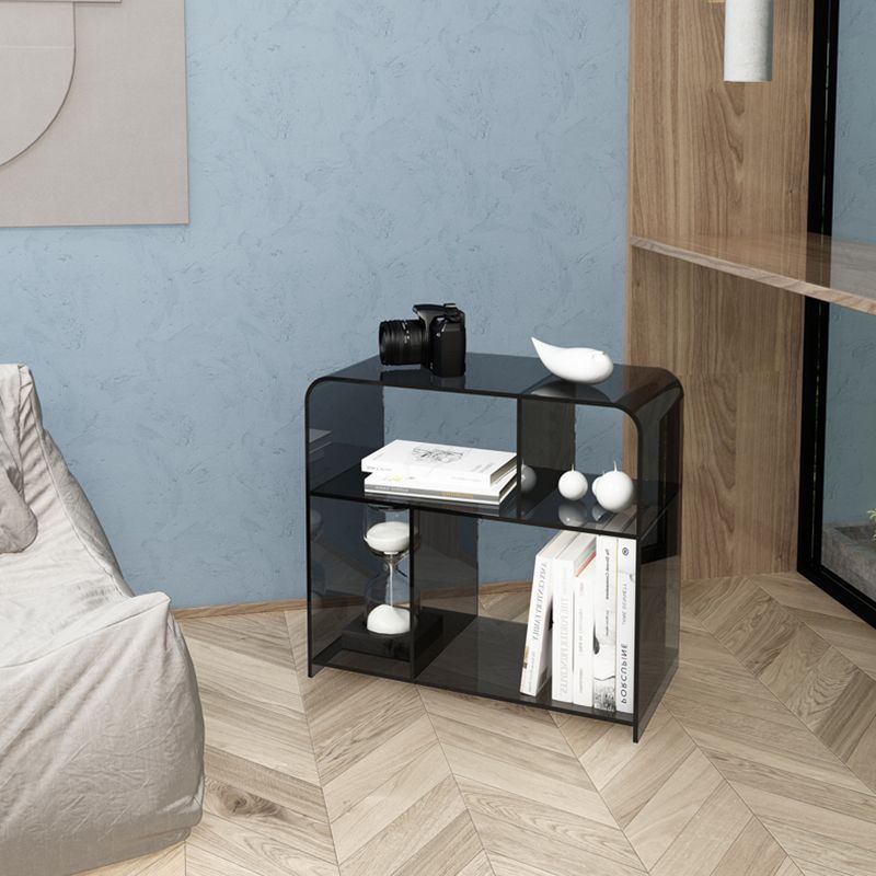 21.7" Tall Sofa Side Accent Table Modern Clear Acrylic End Table with Storage