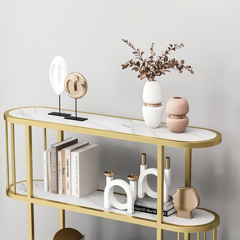 Modern Open Back Standard Bookshelf Metal Bookcase with Shelves for Study Room