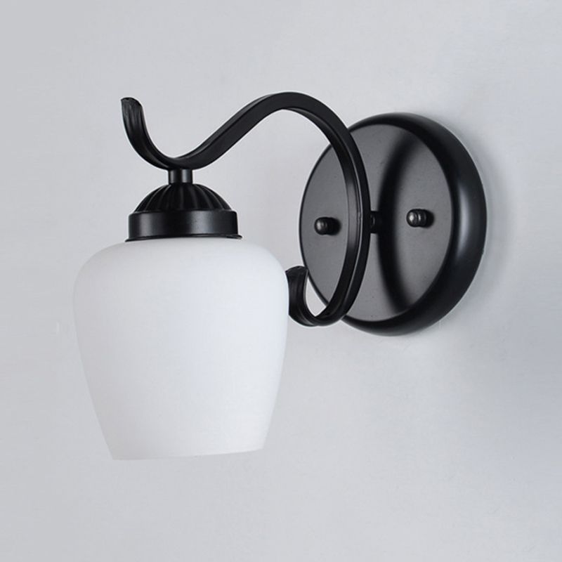 Industrial Style Wall Sconce Grass 1 Light Sconces in Black for Bedroom