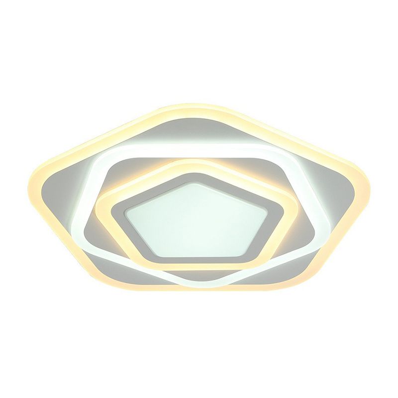 Fünfeckige ultradünne Unterputzleuchte aus Acryl, minimalistische weiße LED-Unterputzleuchte