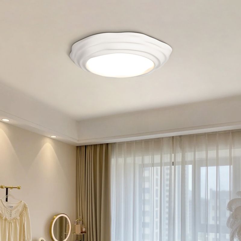 Nordic Style Flush Mount Ceiling Light Fixture with Resin for Bedroom
