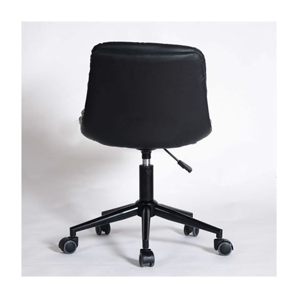 Mid Back Swivel Chair Modern Faux Leather Office Chair with Tufted