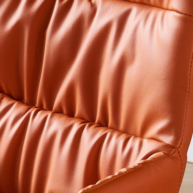 Modern Style Faux Leather Chair Armless Side Chairs with Metal Legs for Kitchen