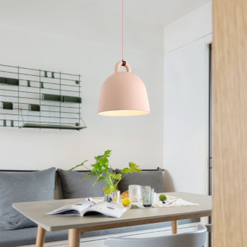 Resina de macarrones de estilo nórdico lámpara colgante de hojas de mano con forma de accesorio de iluminación de suspensión de 1 luces para dormitorio