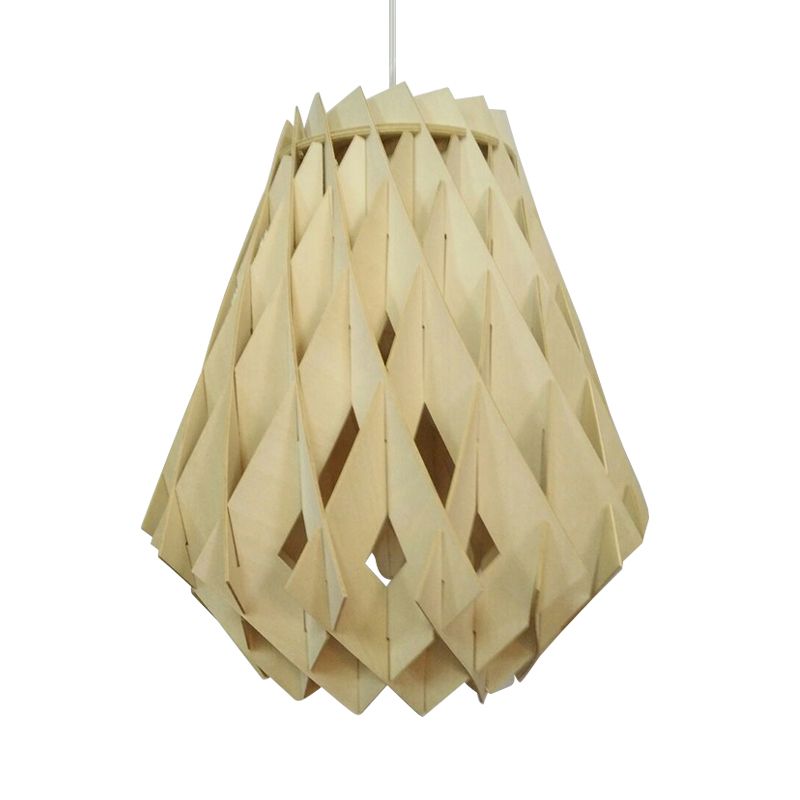 Lámpara de techo de frasco de madera Modernista 1 Luz de colgante colgante de bombilla en beige para tenderos
