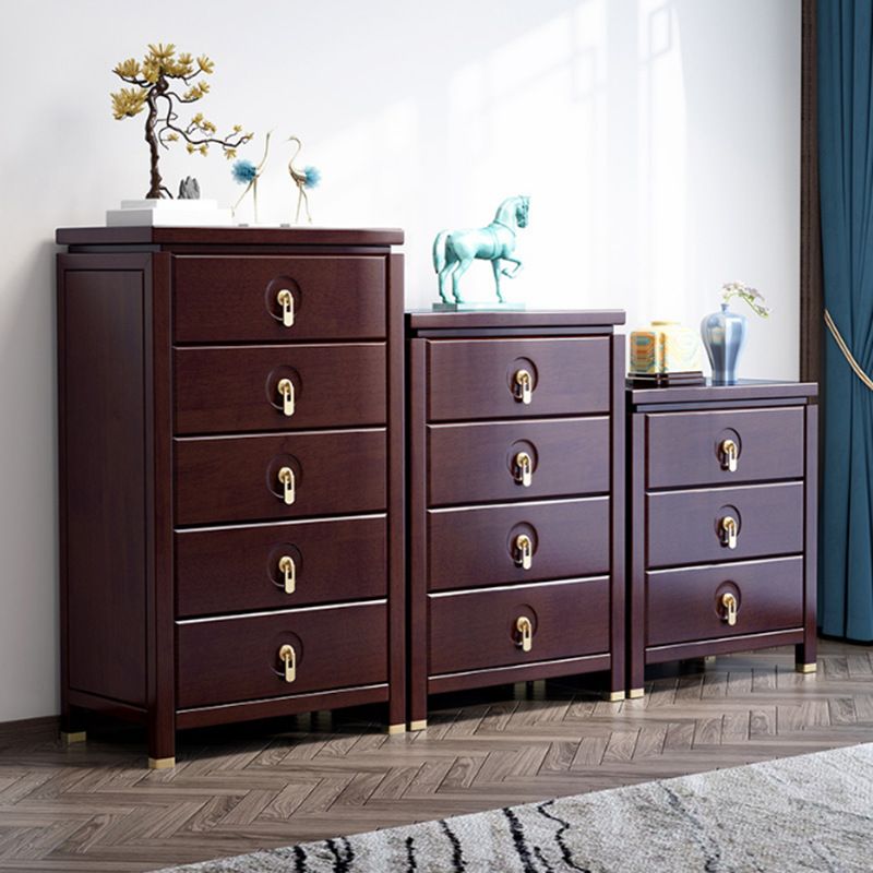 Mid-Century Modern Chest Rectangle with Drawer Solid Wood Straight Legs Accent Chest