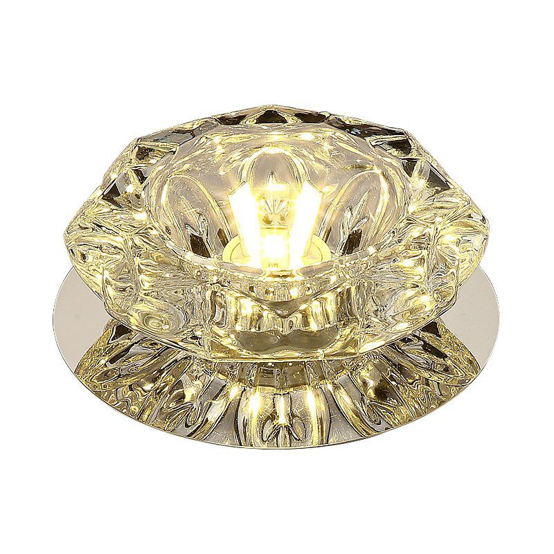 Plafonnier LED en cristal en forme de fleur, luminaire de plafond artistique transparent pour entrée