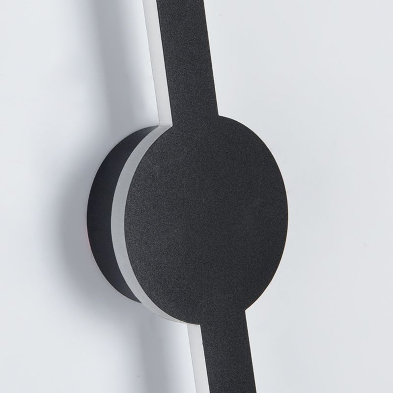 Simplicity Bar Shaped Vanity Lamp Metal Bathroom LED Wall Sconce Light in Black