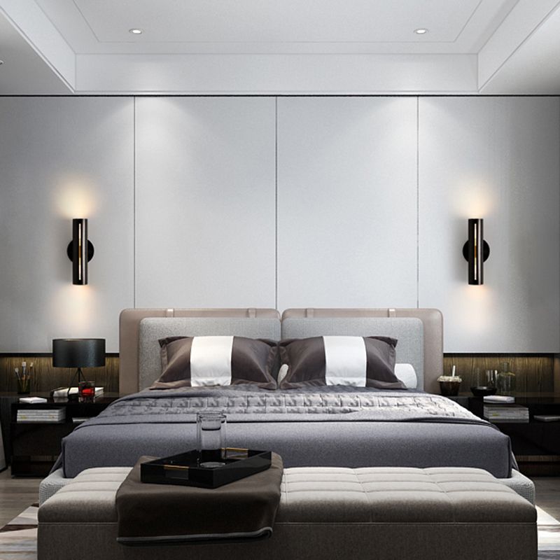 Buisvormige trapwand sconce licht metallic 2-bulb postmoderne wand gemonteerd lamp