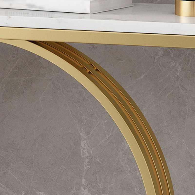 Modern Iron Console Sofa Table Rectangle Marble End Table for Hall