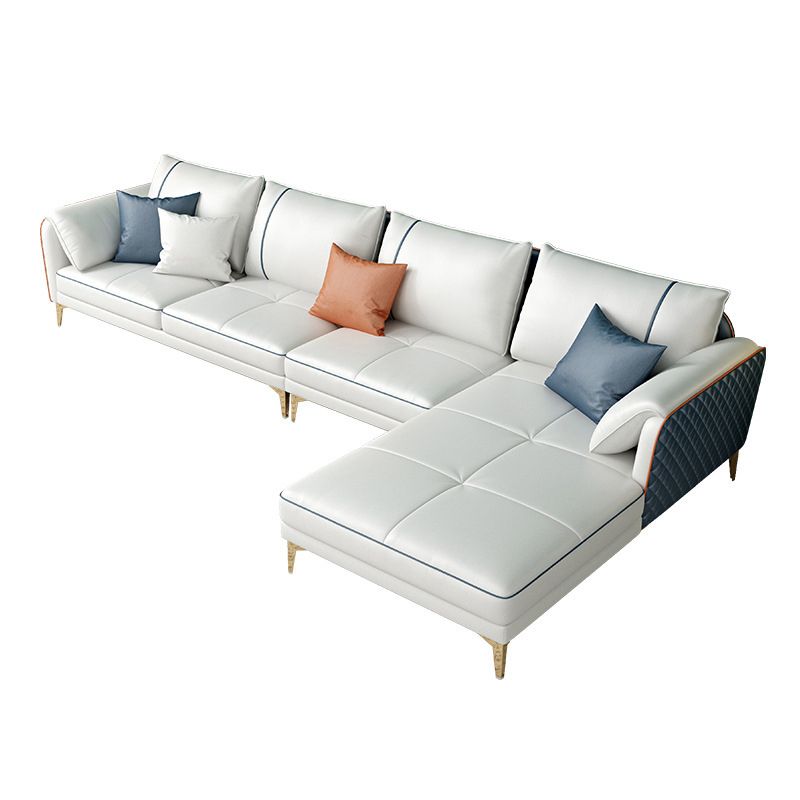 Modern Pillow Back Sectional Pillow Top Arm 4-seater Sectional
