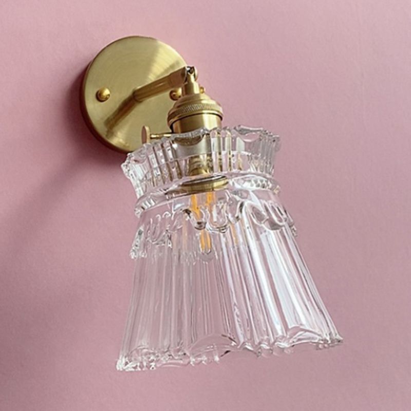 Modern Simplicity Cup Wall Mounted Light Fixture Clear Glass Wall Mount Light Fixture for Living Room