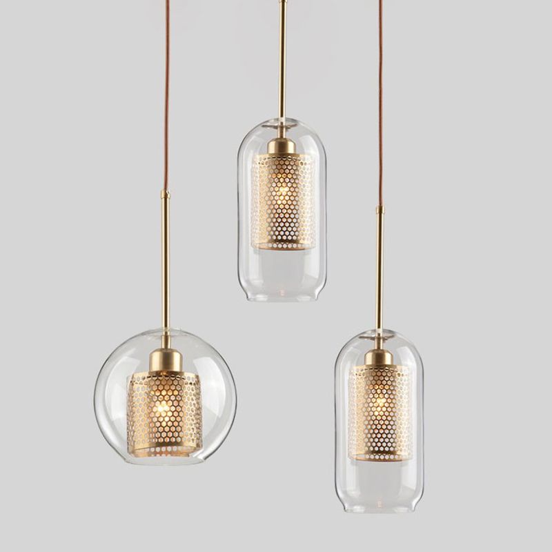 1-Licht-Glas-HABE-Beleuchtungsbehandlung Minimalismus Anhänger Lichtkit für Esszimmer