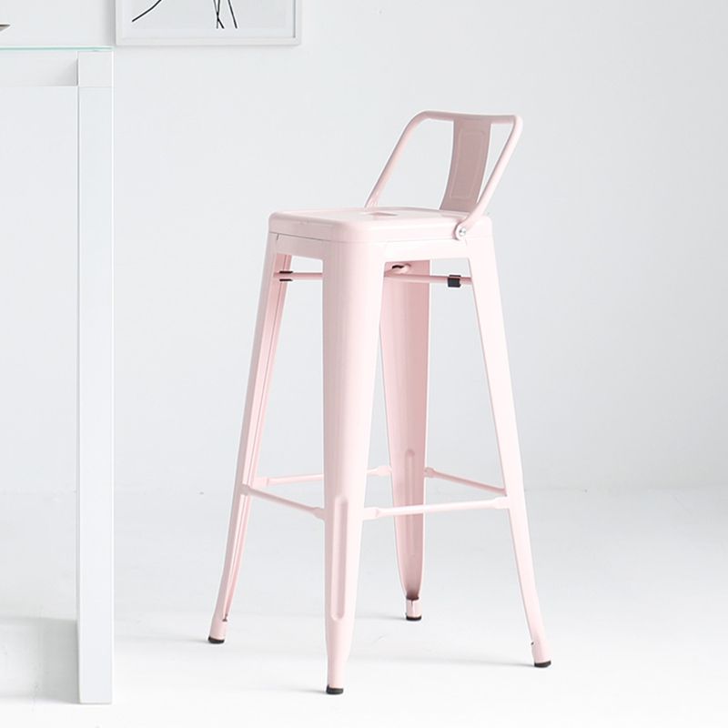 Modern Coffee Shop Counter Stool Square Metal Footrest Bar & Counter Stool