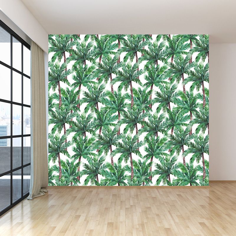 Washable Coconut Trees Wall Mural Non-Woven Tropical Wall Decor for House Interior