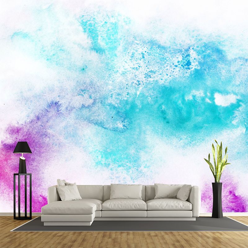 Blue Artistry Wallpaper Mural Whole Tie Dye Wall Decor for Bedroom, Customized Size