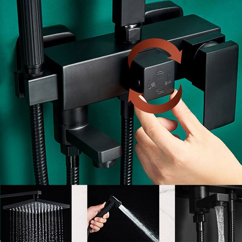 Contemporary Style Shower System Spot Resist Wall Mounted Copper Shower System