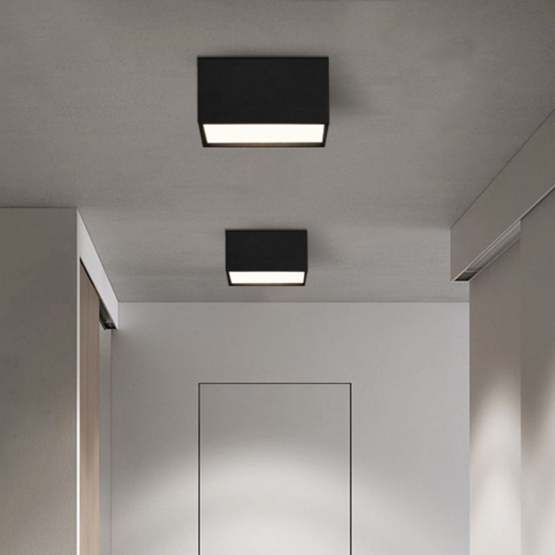 Acrylic Geometric LED Ceiling Fixture in Modern Simplicity Wrought Iron Flush Mount for Corridor
