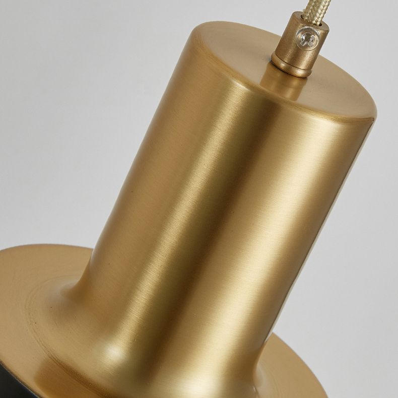 Modern Luxury Single Pendant Light Copper Cylindrical Hanging Lamp for Interior Spaces