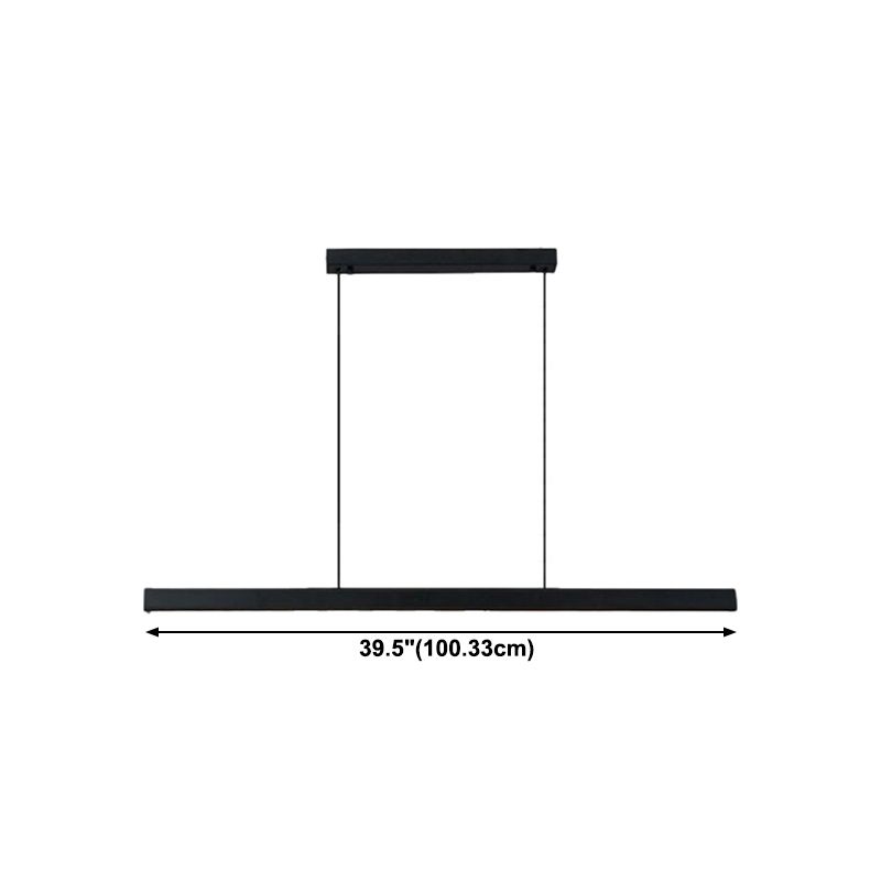 Metal Linear Shade Island Pendant Modern Style 1 Light Island Lighting for Living Room