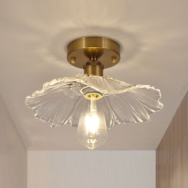 Modern Ceiling Lamp Creative Flush Mount Light Fixture with Glass Shade for Aisle Room