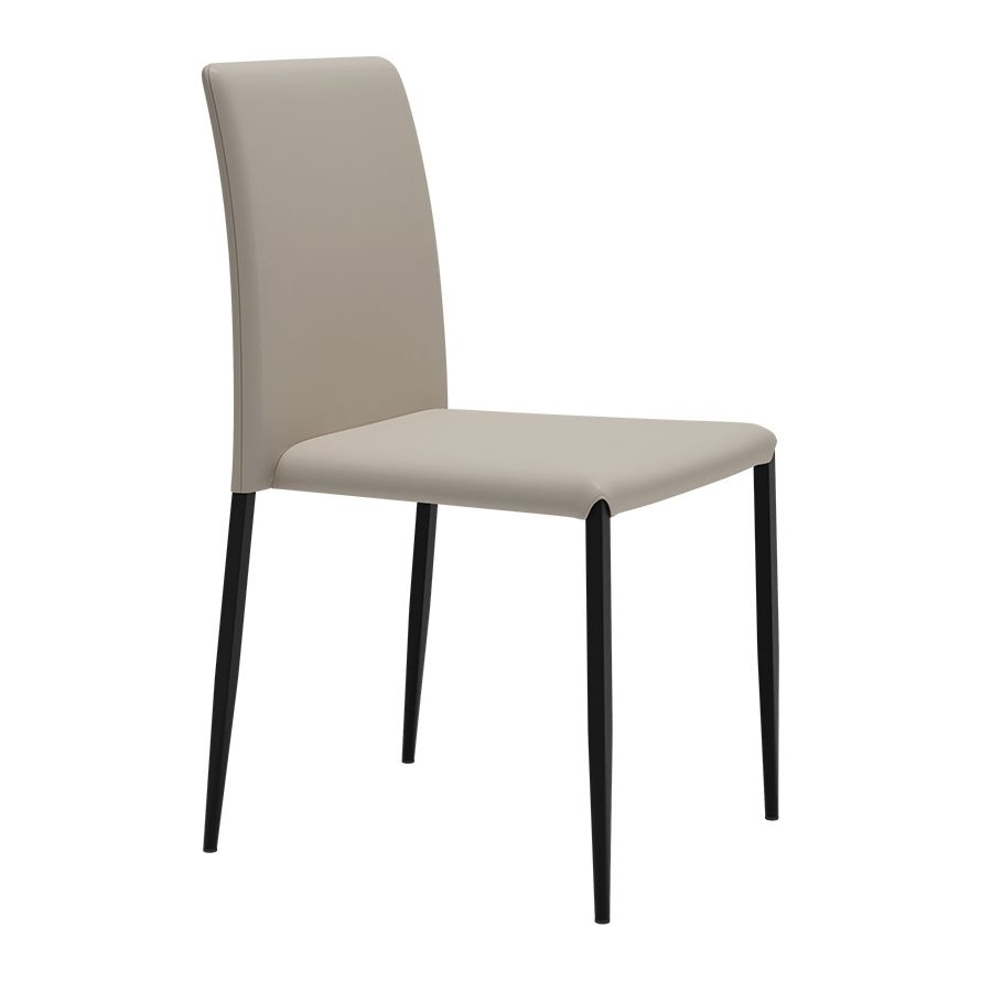 Silla de comedor de estilo moderno, sillas laterales sin brazos con patas de metal para cocina