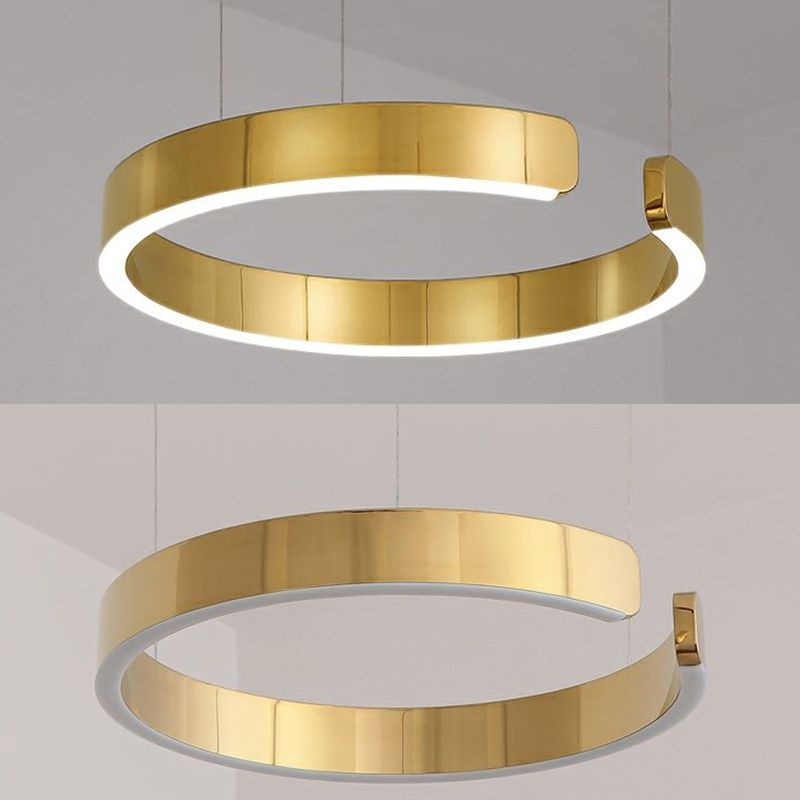 Linear Pendant Lighting Fixture Modern Style LED Hanging Chandelier for Sitting Room