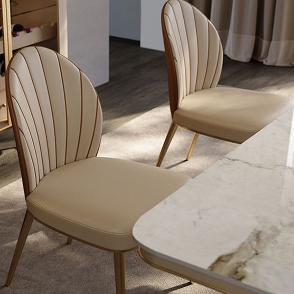 Glam Upholstered Armless Dining Chair Dining Room Side Chair