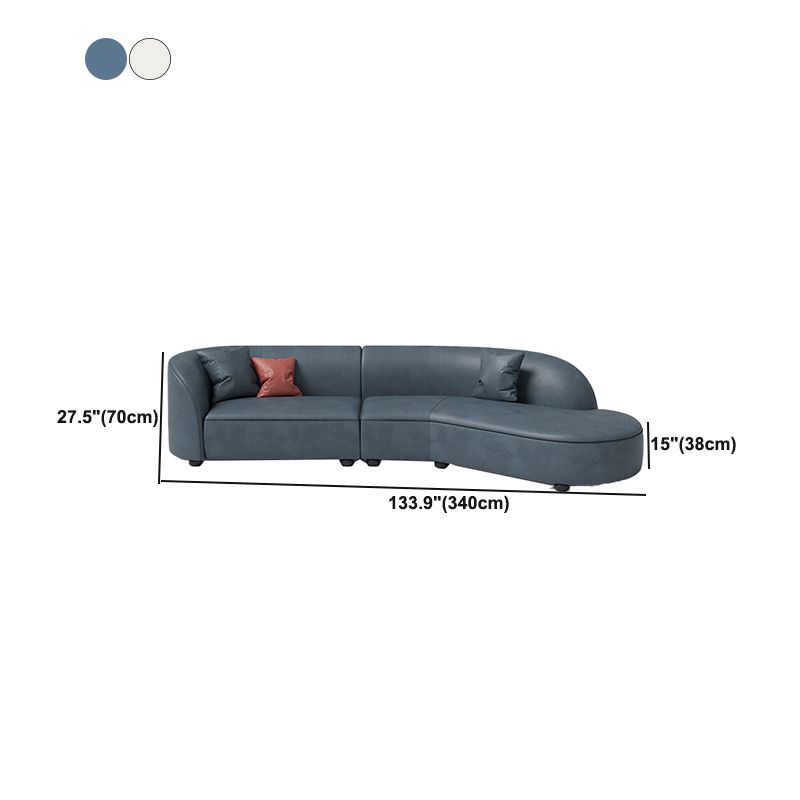 Nordic Tuxedo Arm Living Room Curved Loveseat Faux Leather/Fabric Seating