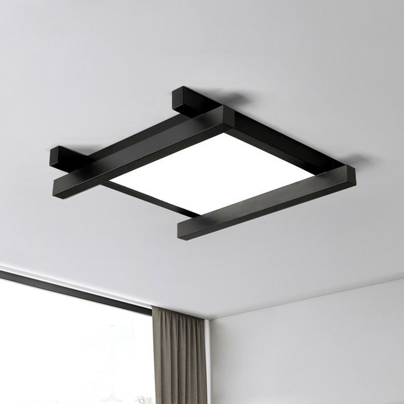 Japanese Checkerboard Design Ceiling Lighting Acrylic Lounge LED Flush Mounted Lamp