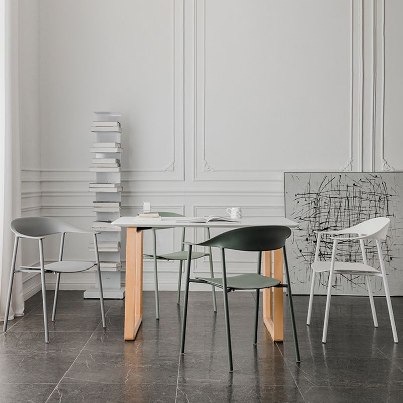 Contemporary Style Dining Chairs Arm Chairs with Metal Legs for Home