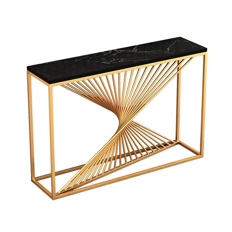 Contemporary Iron Console Table Rectangle Frame Stain Resistant Console Sofa Table
