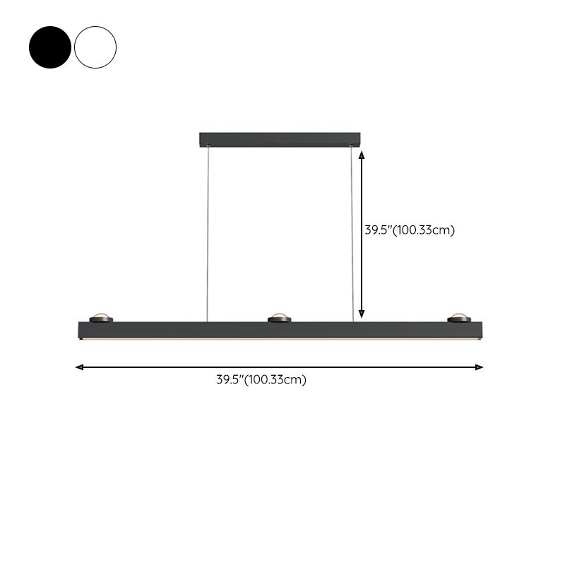 Linear Shape Metal Island Chandelier Modern Style 4 Lights Island Ceiling Light