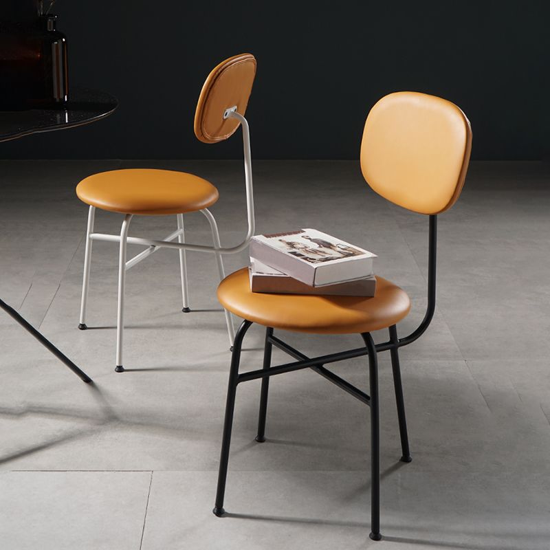 Chaise de salle à manger de style contemporain Chaise d'appoint sans accoudoirs avec pieds en métal