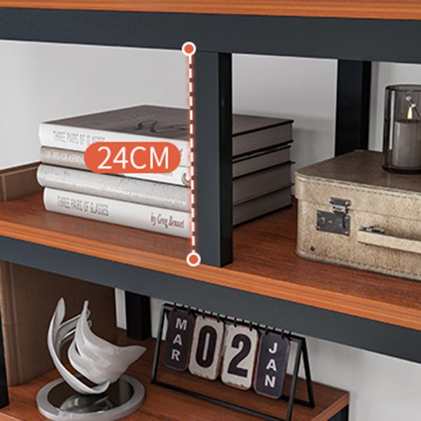 Geometric Book Shelf Wooden and Metal Bookcase for Home Office