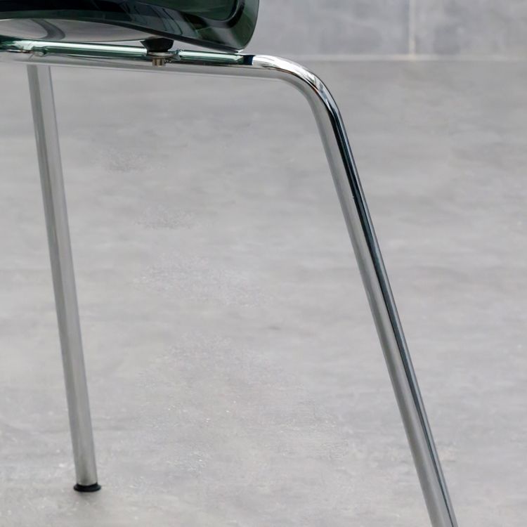 Contemporary Style Metal Chairs Set Solid Back Side Kitchen Dining Chair