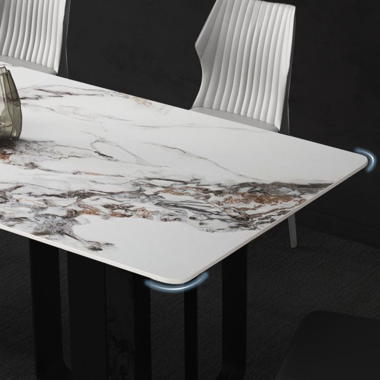 Designer Style Sintered Stone Top Dining Set Rectangle 1/3/4/5/6 Pieces Dining Table Set