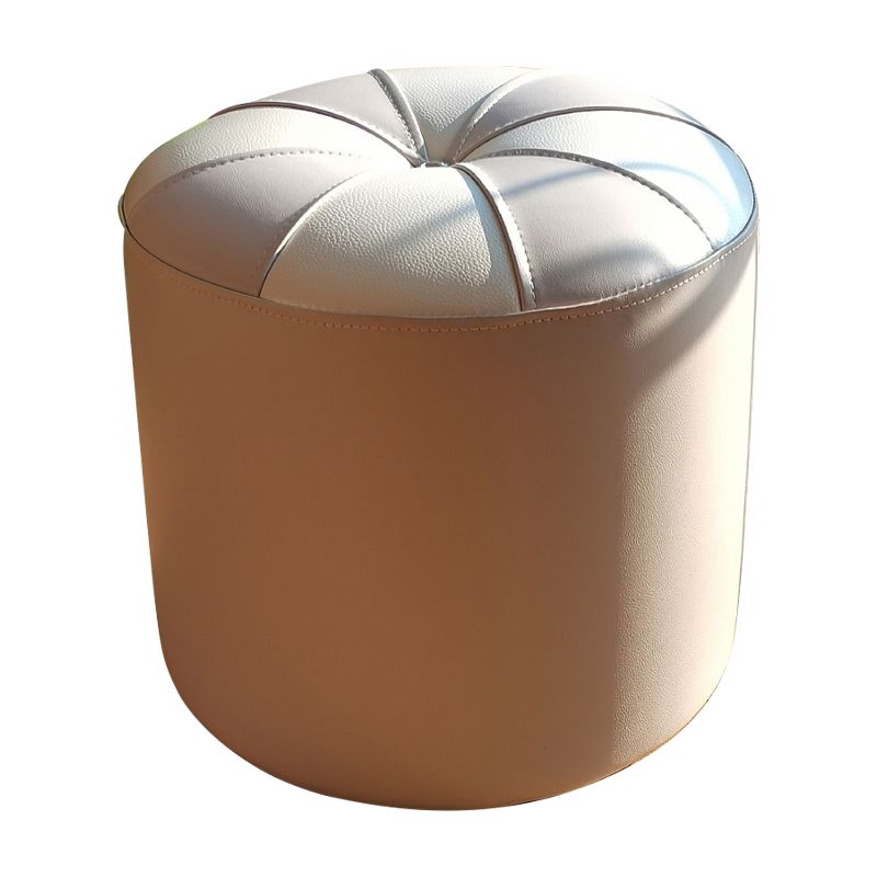 Dark Brown Round Pouf Stain Resistant Color Piece Pouf for Living Room