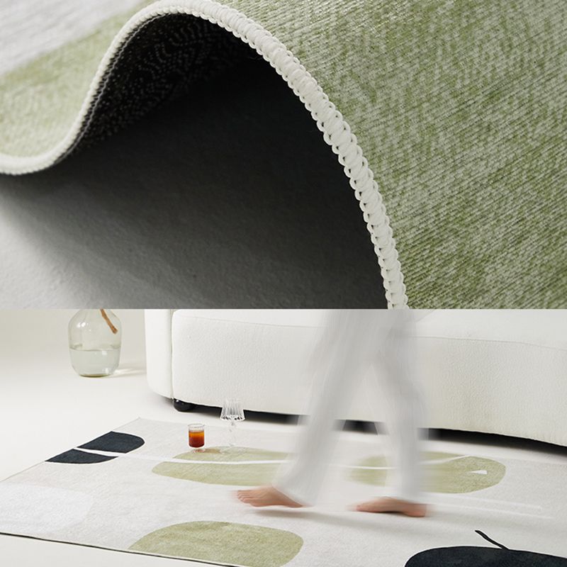 Simple Colorblock Rug Morandi Color Area Rug Polyester Easy Care Carpet for Bedroom