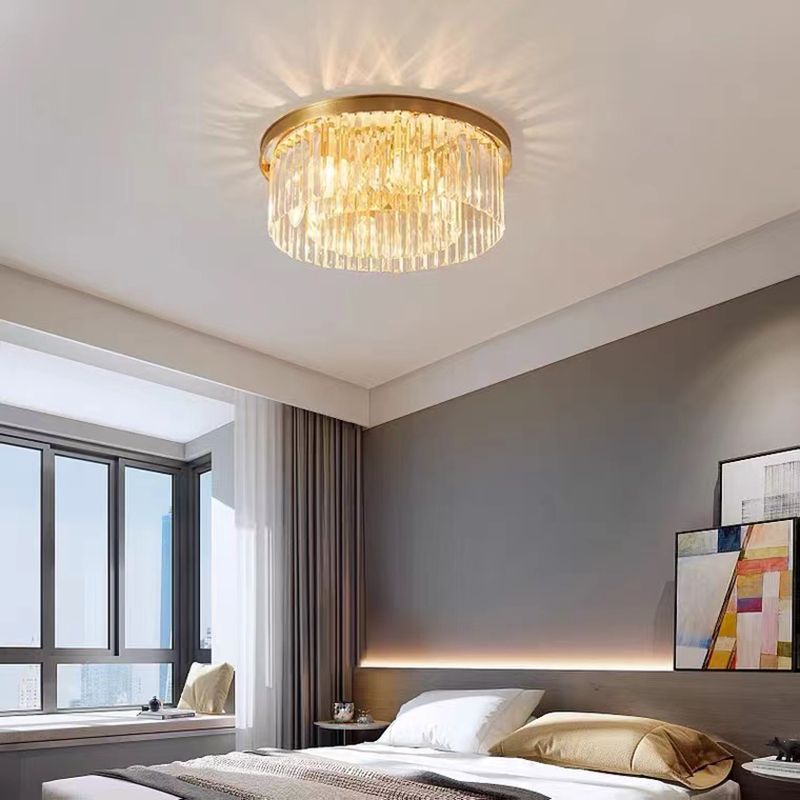 Modern Geometric Flush Mount Lights Crystal Flush Mount for Living Room