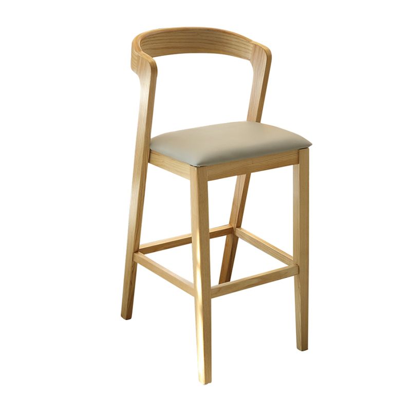 Scandinavian Bar Stool Ash Solid Wood Frame Bar Height Stool