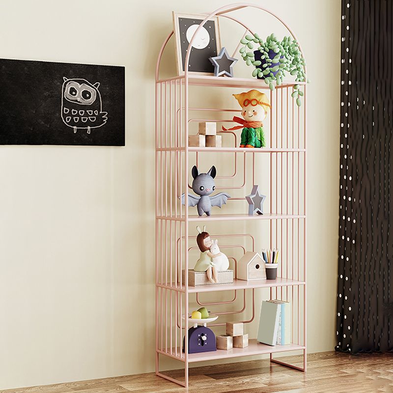 Scandinavian Metal Standard Bookshelf Open Back Bookcase with Shelves