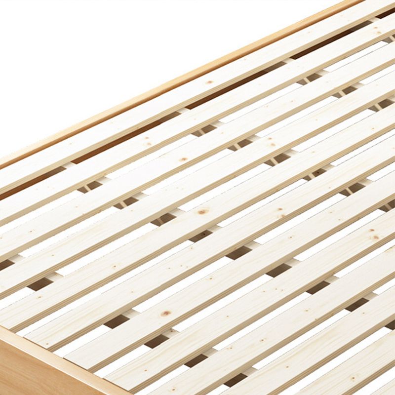 Upholstered Headboard Standard Bed Wood and Upholstered Bed Frame Natural