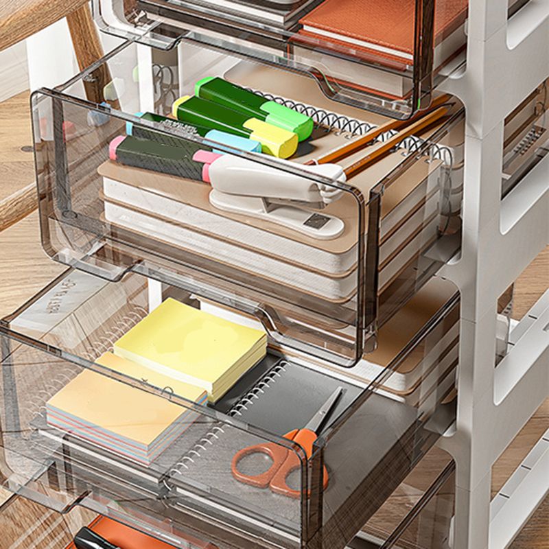 Modern Vertical Filing Cabinet Transparent Plastic Drawers File Cabinet