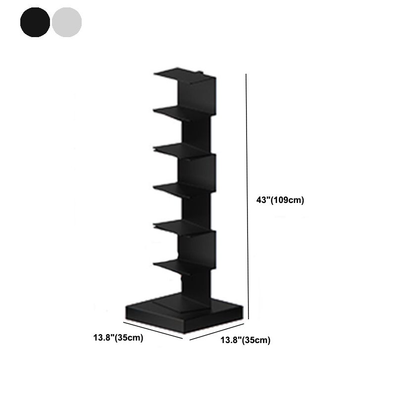 Modern Metal Bookshelf Geometric Closed Back Vertical Bookcase