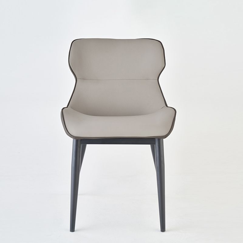 Silla auxiliar de cuero moderna para restaurante, silla de comedor con respaldo de alas y acabado mate (juego de 2)
