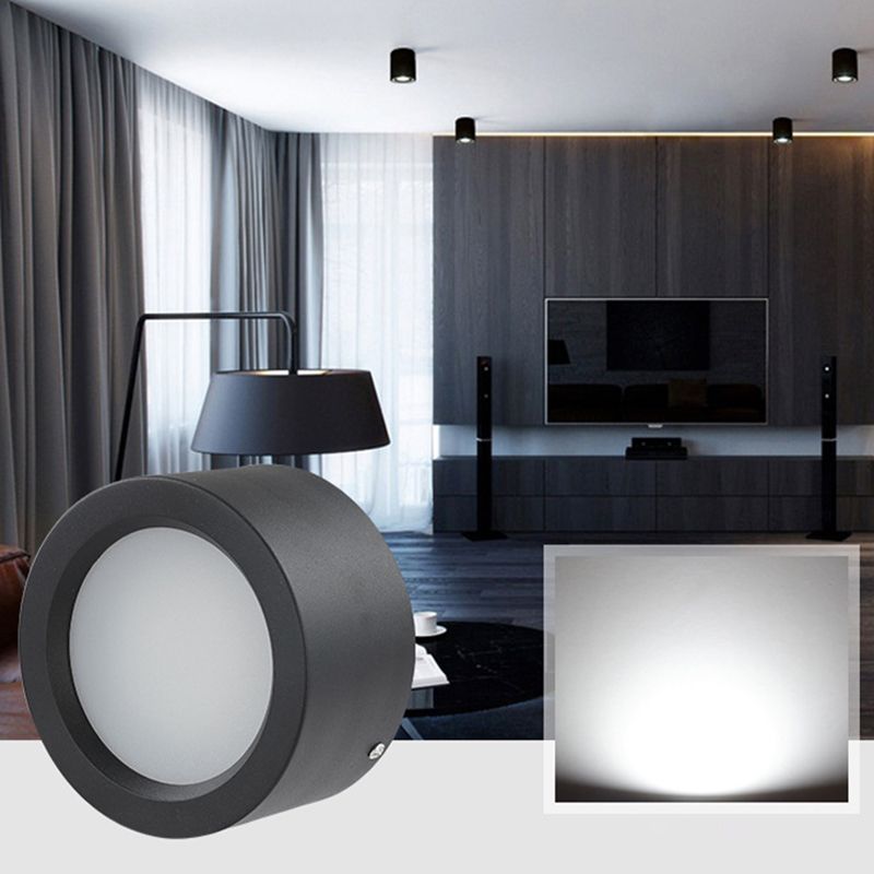 Plafonnier LED de forme cylindrique en fer moderne, 1 lumière, montage encastré pour couloir d'allée