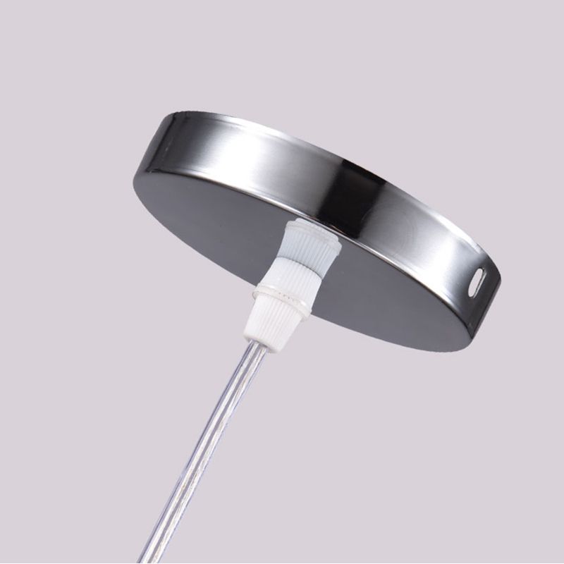 Chrome Finish Spherical Hanging Light Minimalist 1 Head White Glass Pendant for Dinner